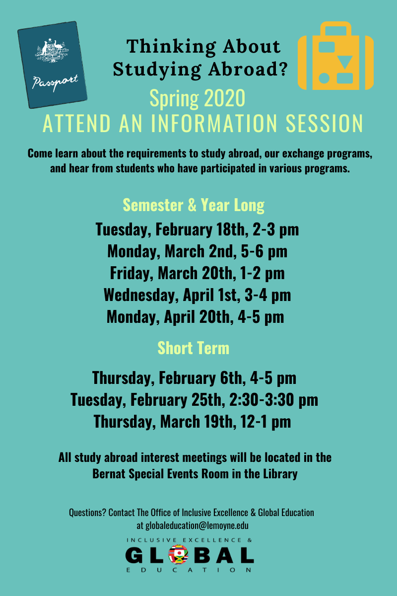 Echo Student Resources Academic Resources Study Abroad Le Moyne Academic Calendar